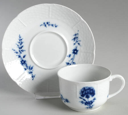 Blue Carnation Flat Cup & Saucer Set