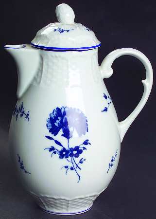 Blue Carnation Coffee Pot & Lid