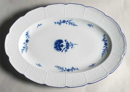 Blue Carnation 14" Oval Serving Platter