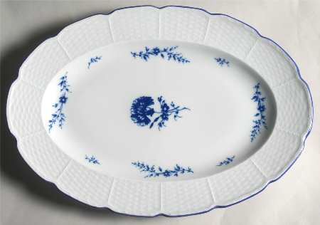 Blue Carnation 16" Oval Serving Platter