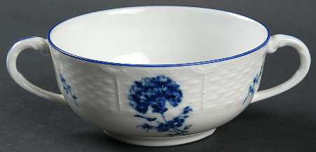 Blue Carnation Flat Cream Soup Bowl