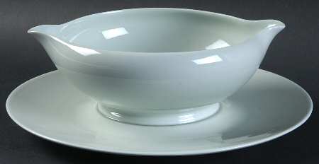 Celadon Gravy Boat with Attached Underplate
