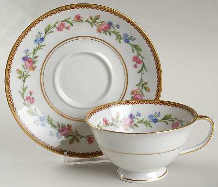 Country Flowers Footed Cup & Saucer Set