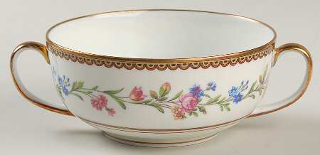 Country Flowers Flat Cream Soup Bowl