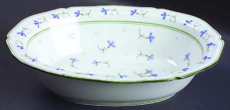 Cornflower 9" Oval Vegetable Bowl by Ceralene