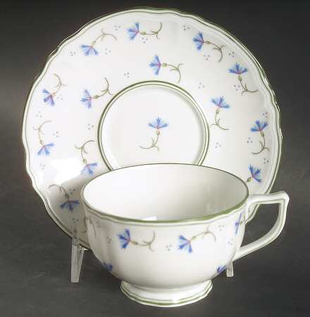 Cornflower Footed Cup & Saucer Set