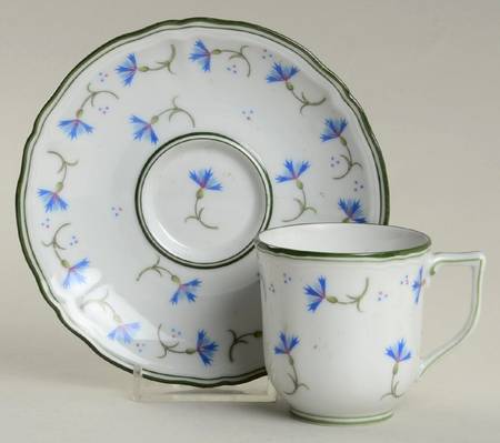 Cornflower Flat Demitasse Cup & Saucer Set