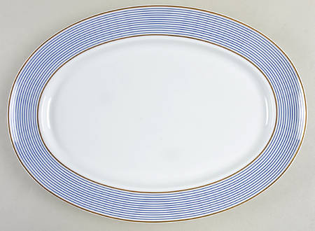 Crinoline Blue 16" Oval Serving Platter