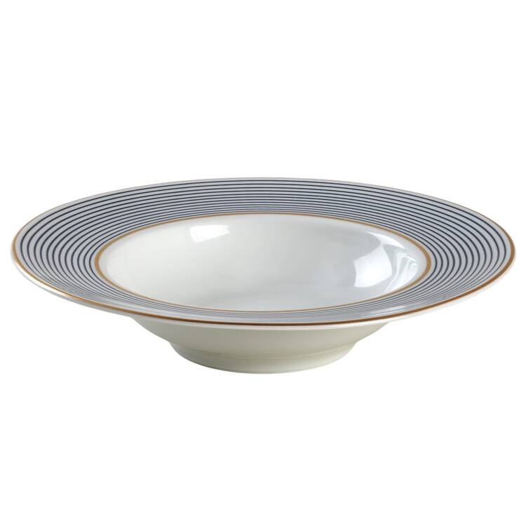 Crinoline Blue Rim Soup Bowl