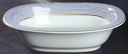 Crinoline Blue 9" Oval Vegetable Bowl