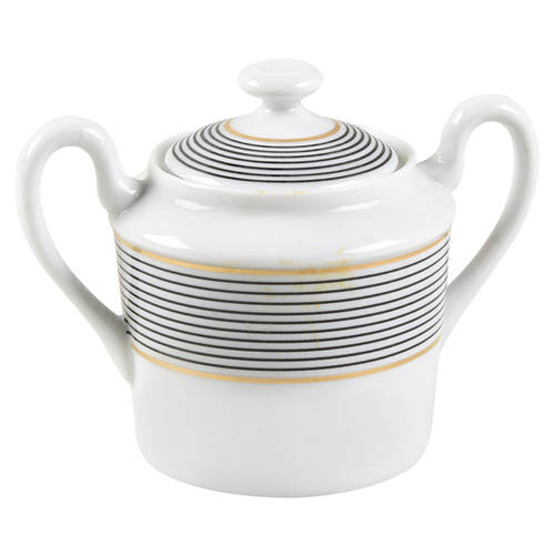 Crinoline Black Sugar Bowl & Lid