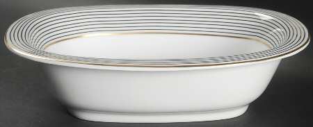 Crinoline Black 9" Oval Vegetable Bowl