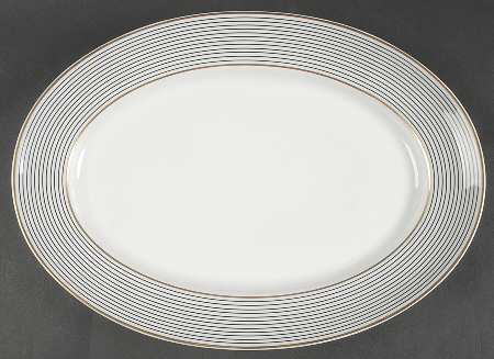 Crinoline Black 14" Oval Serving Platter