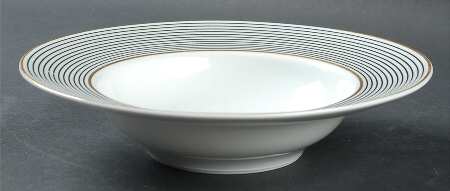 Crinoline Black Rim Soup Bowl