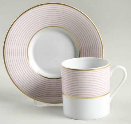 Crinoline Pink Flat Demitasse Cup & Saucer Set