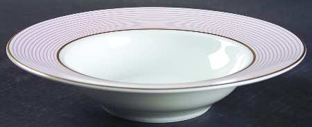 Crinoline Pink Rim Soup Bowl