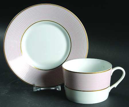 Crinoline Pink Flat Cup & Saucer Set