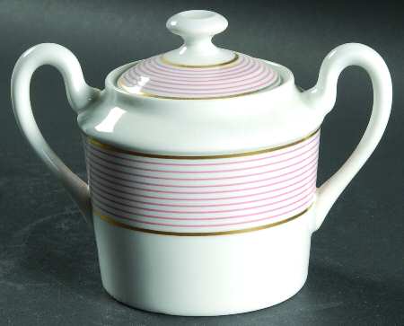 Crinoline Pink Sugar Bowl & Lid