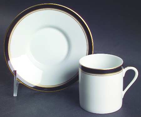 Diplomat Black Flat Demitasse Cup & Saucer Set