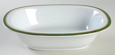 Diplomat Green 9" Oval Vegetable Bowl