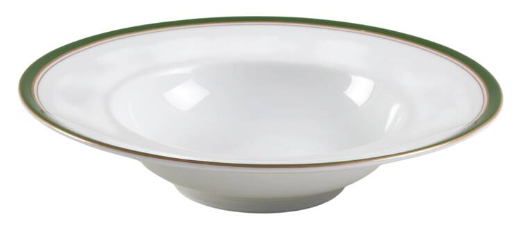 Diplomat Green Rim Soup Bowl by Ceralene