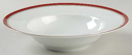 Diplomat Red Rim Soup Bowl by Ceralene