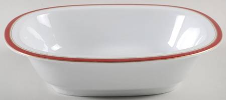 Diplomat Red 9" Oval Vegetable Bowl