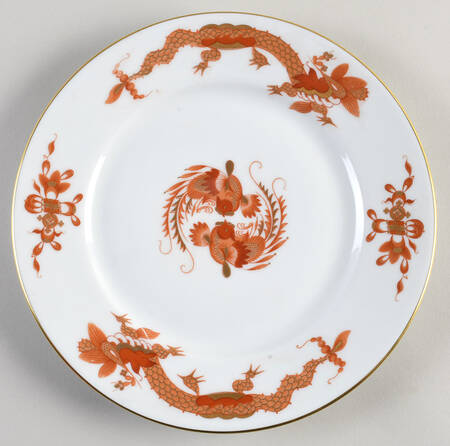 Dragon Red (White) Luncheon Plate