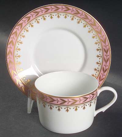 Empire Pink Flat Cup & Saucer Set