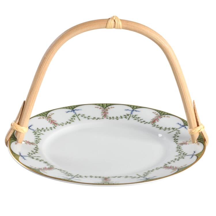 Festivites 5 3/8"-5 5/8" Bamboo Handled Serving Plate  HC