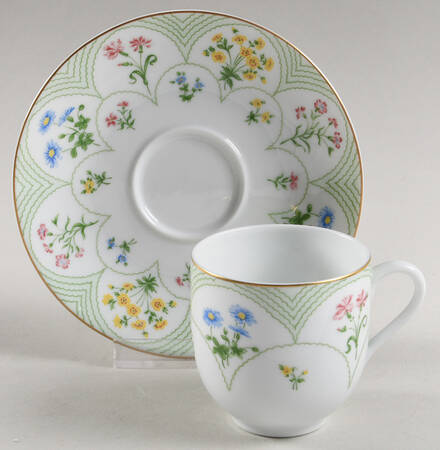 Fleurs D' Ete Flat Demitasse Cup & Saucer Set