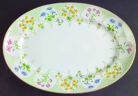 Fleurs D' Ete 14" Oval Serving Platter