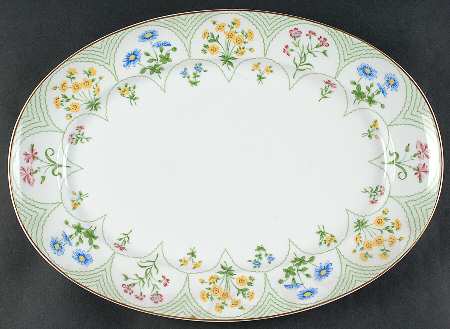 Fleurs D' Ete 16" Oval Serving Platter