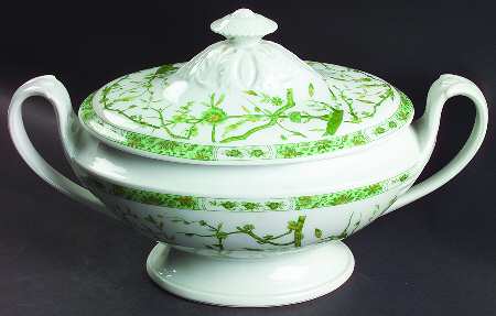 Fleur De Jade Green Directoire Tureen & Lid