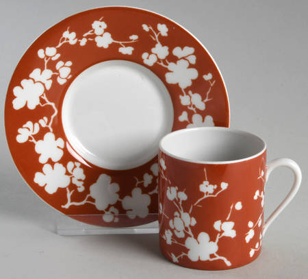 Fleurs De Pommier Flat Demitasse Cup & Saucer Set