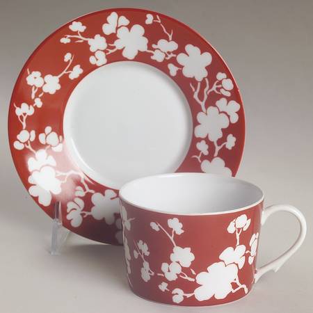 Fleurs De Pommier Flat Cup & Saucer Set