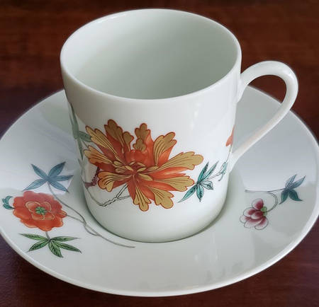 Hanoi (White Background) Flat Demitasse Cup & Saucer Set