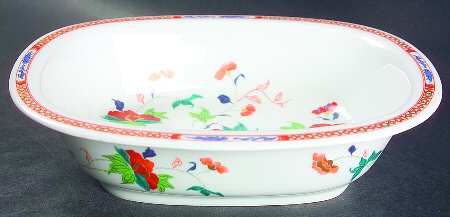 Hokusai  9" Oval Vegetable Bowl