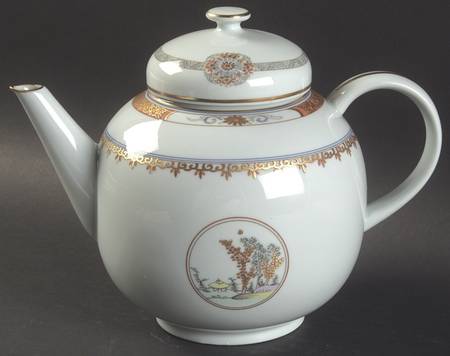 Houqua (Celadon Background) Teapot & Lid