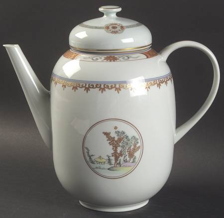 Houqua (Celadon Background) Coffee Pot & Lid