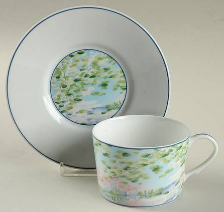 Impressions Flat Cup & Saucer Set by Ceralene