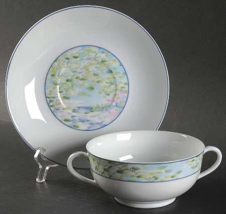 Impressions Footed Cream Soup Bowl & Saucer Set