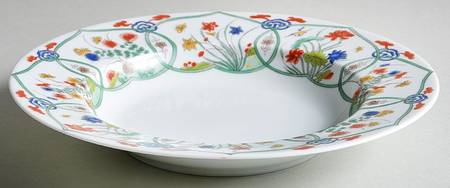 Jardin Chinois  (White Background) Large Rim Soup Bowl