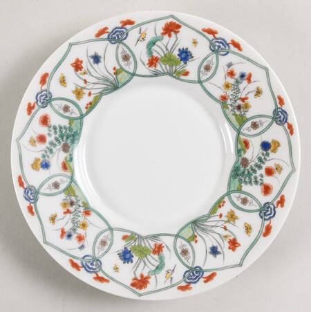 Jardin Chinois  (White Background) Saucer for Flat Cup