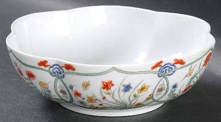 Jardin Chinois  (White Background) Large Melon Bowl