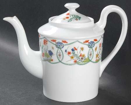 Jardin Chinois  (White Background) Coffee Pot & Lid
