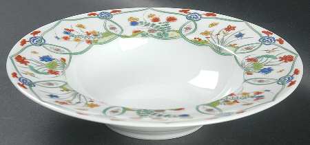 Jardin Chinois  (White Background) Rim Soup Bowl