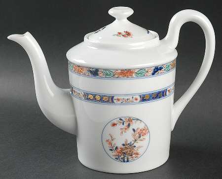 Koutani (White Background) Coffee Pot & Lid by Ceralene