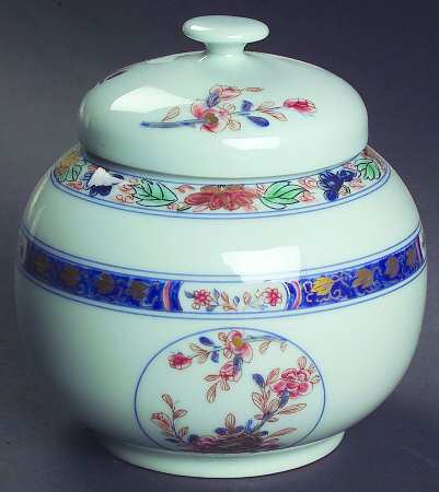 Koutani (Celadon Backgorund) Sugar Bowl & Lid