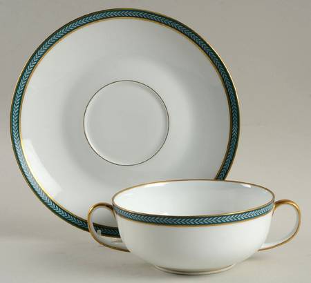 Laurier Blue Footed Cream Soup Bowl & Saucer Set